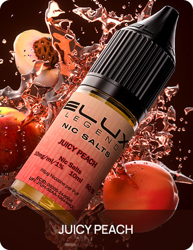 Elux Legend Juicy Peach 10mg 10ml manufacturer packaging