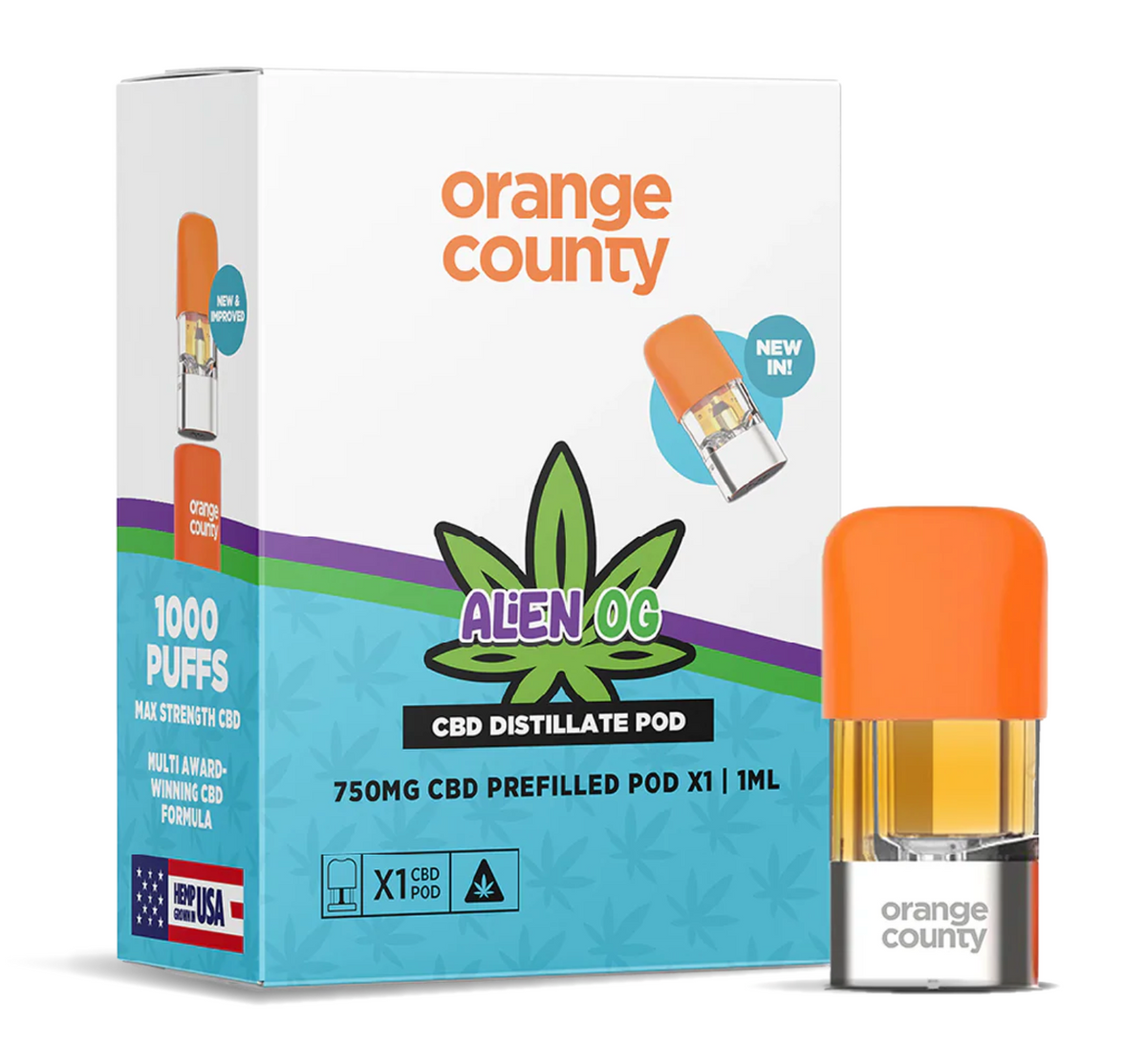 Orange County CBD Distillate refill pod 750mg 1ml — Alien OG
