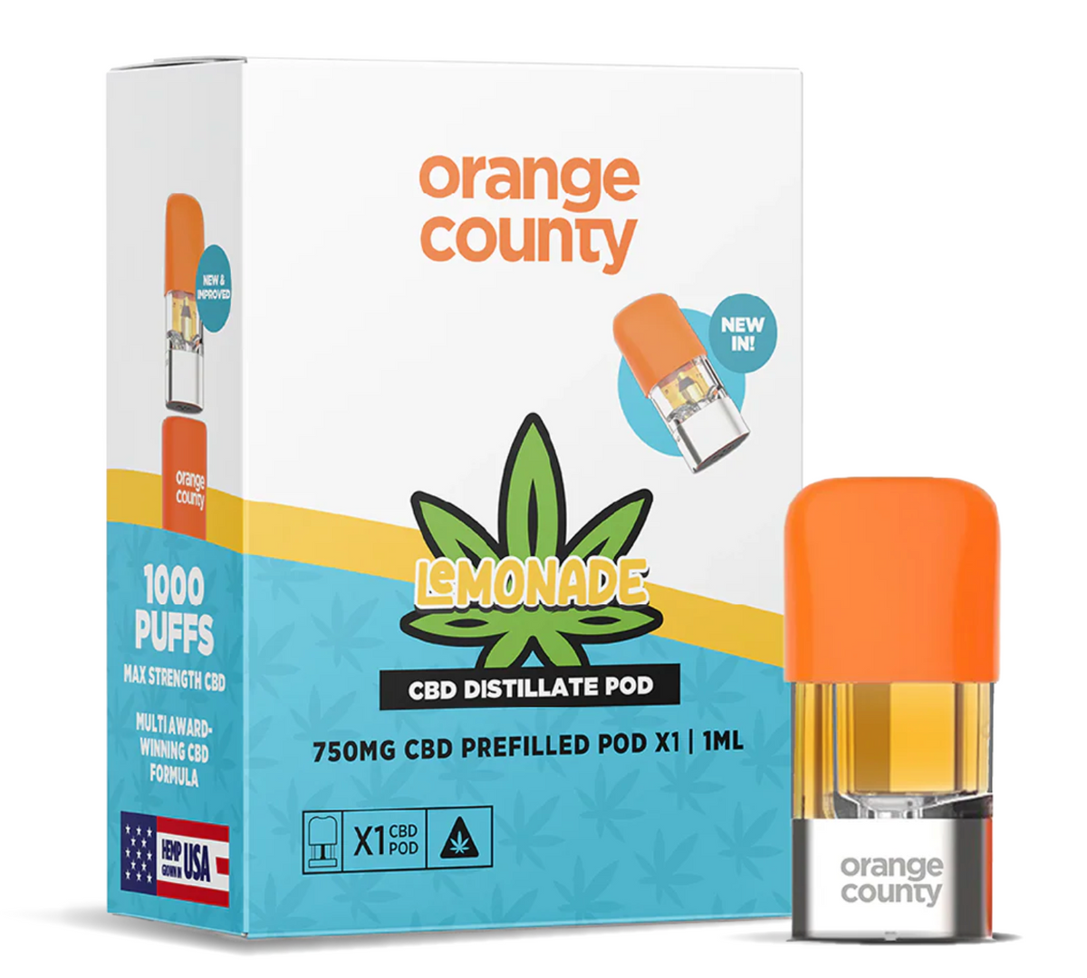 Orange County CBD Distillate refill pod 750mg 1ml — Lemonade