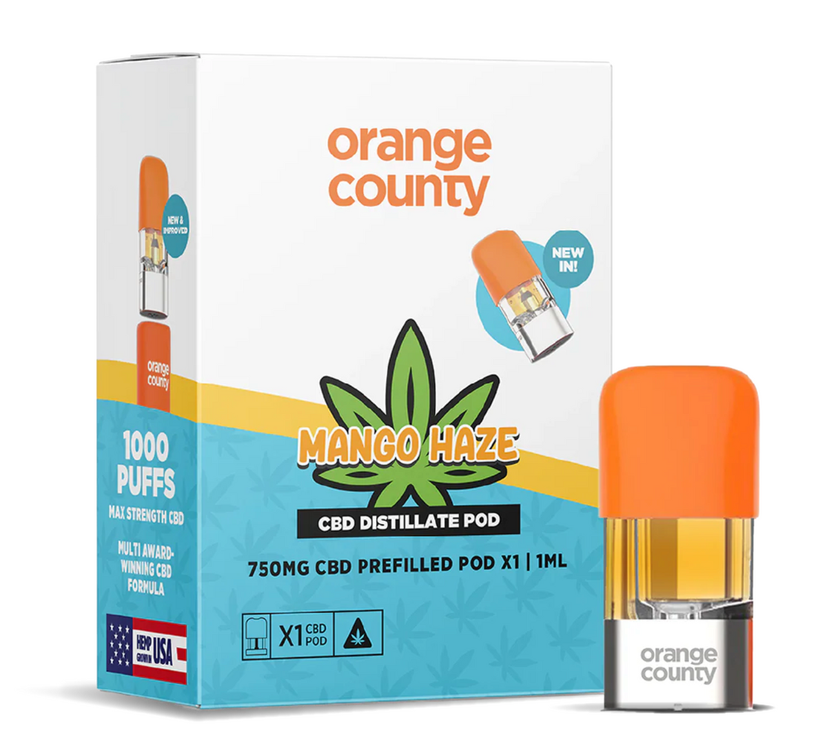 Orange County CBD Distillate refill pod 750mg 1ml — Mango Haze