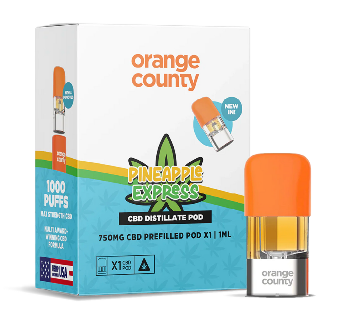 Orange County CBD Distillate refill pod 750mg 1ml — Pineapple Express