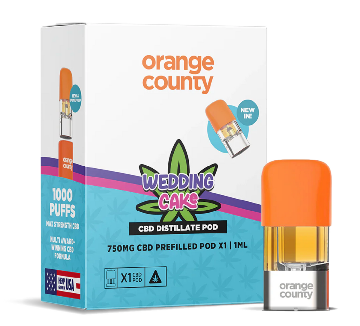 Orange County CBD Distillate refill pod 750mg 1ml — Wedding Cake