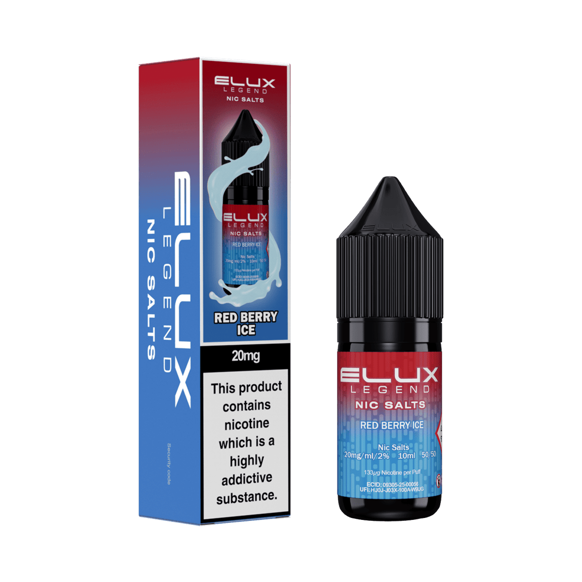 Elux Legend Red Berry Ice 10ml nicotine salt flavour packaging
