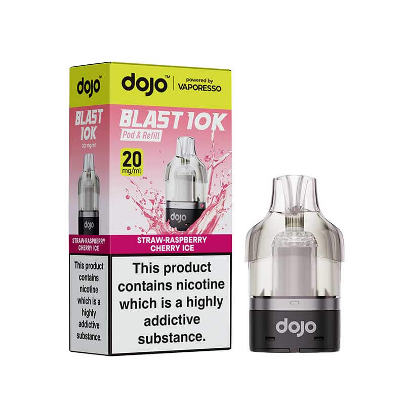 Dojo Blast 10K Straw-Raspberry Cherry Ice Refill Pack