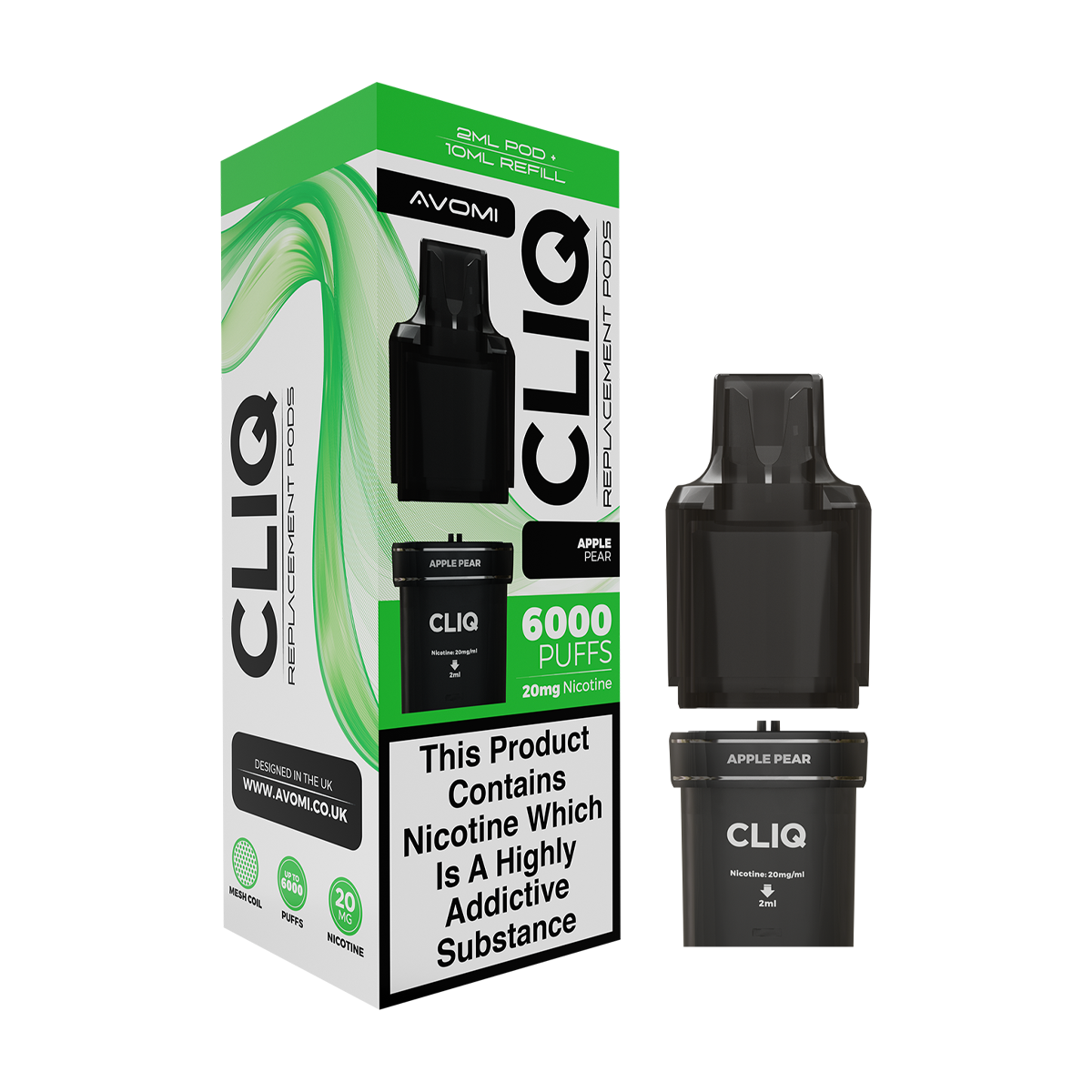 Apple Pear Avomi Cliq 6000 Refill Pack