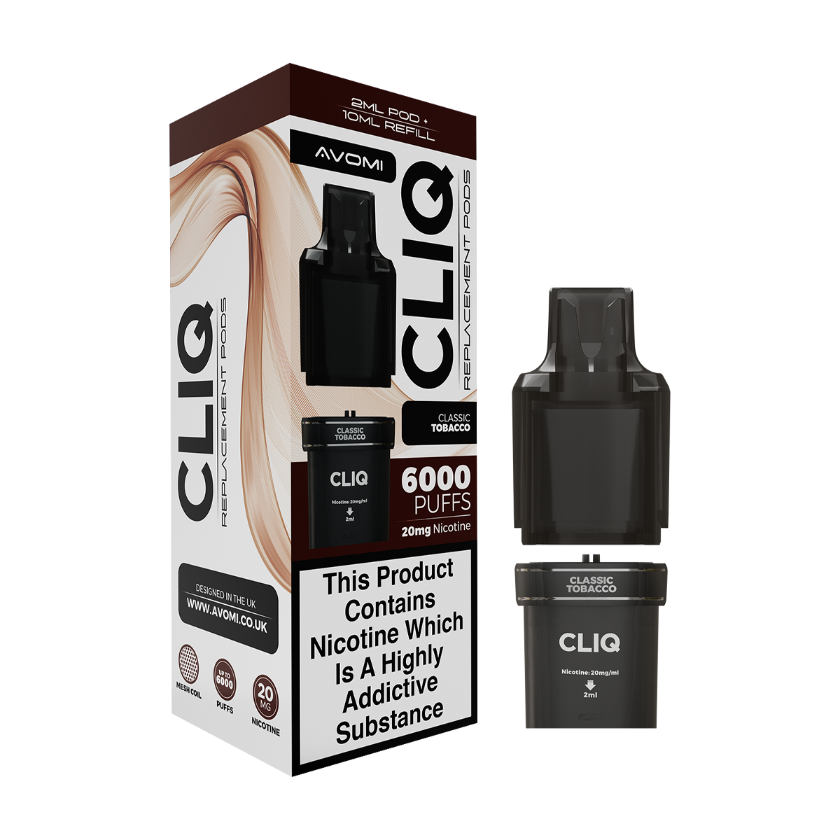 Classic Tobacco Avomi Cliq 6000 Refill Pack