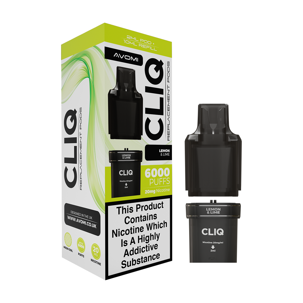 Lemon & Lime Avomi Cliq 6000 Refill Pack