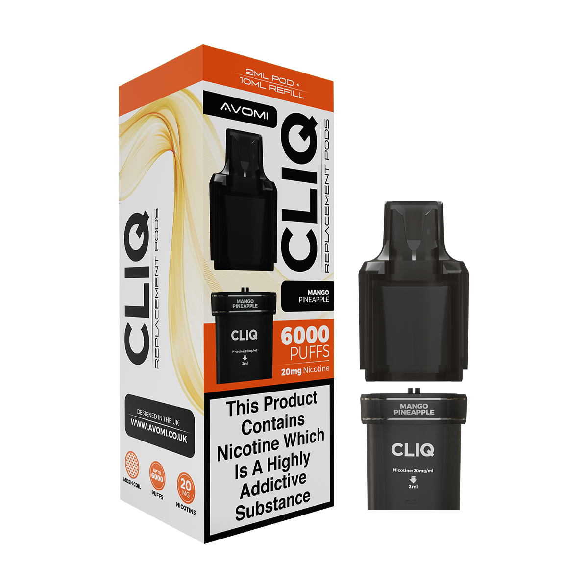 Mango Pineapple Avomi Cliq 6000 Refill Pack