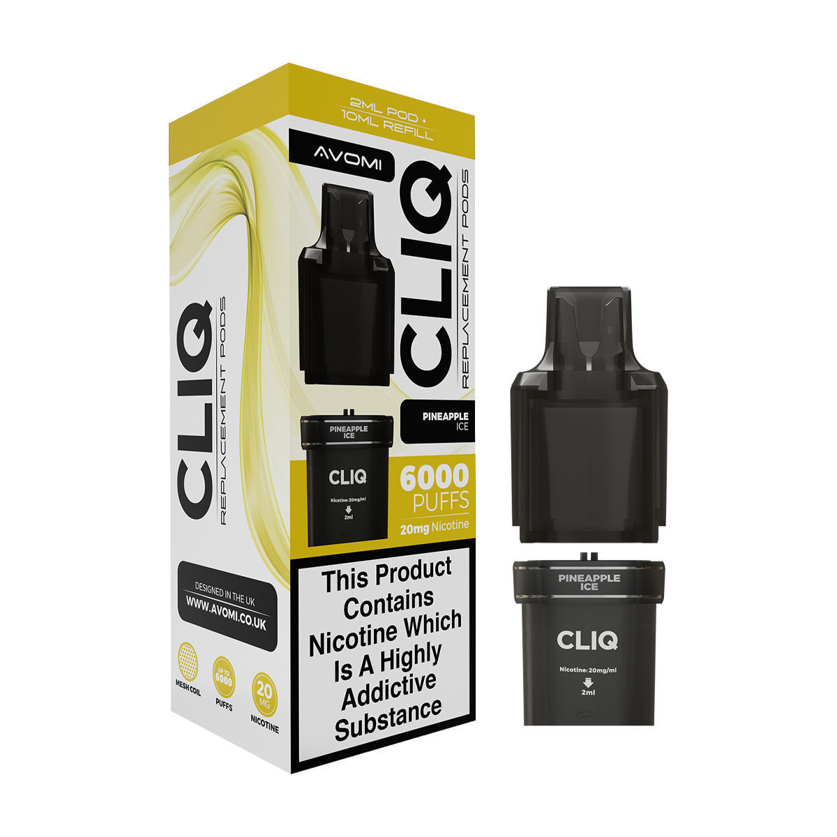 Pineapple Ice Avomi Cliq 6000 Refill Pack