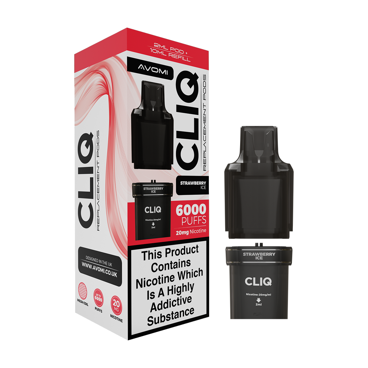Strawberry Ice Avomi Cliq 6000 Refill Pack