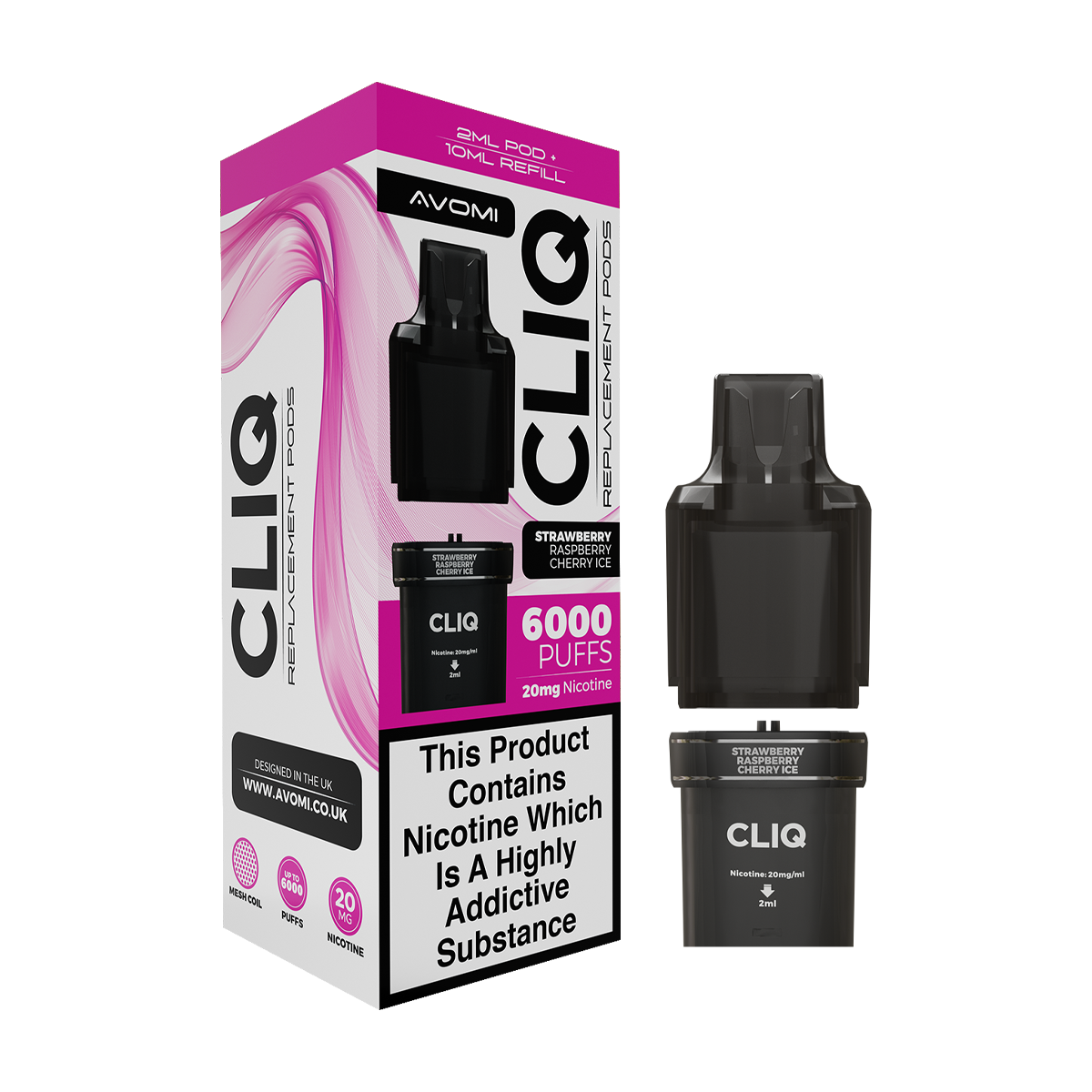 Strawberry Raspberry Cherry Avomi Cliq 6000 Refill Pack