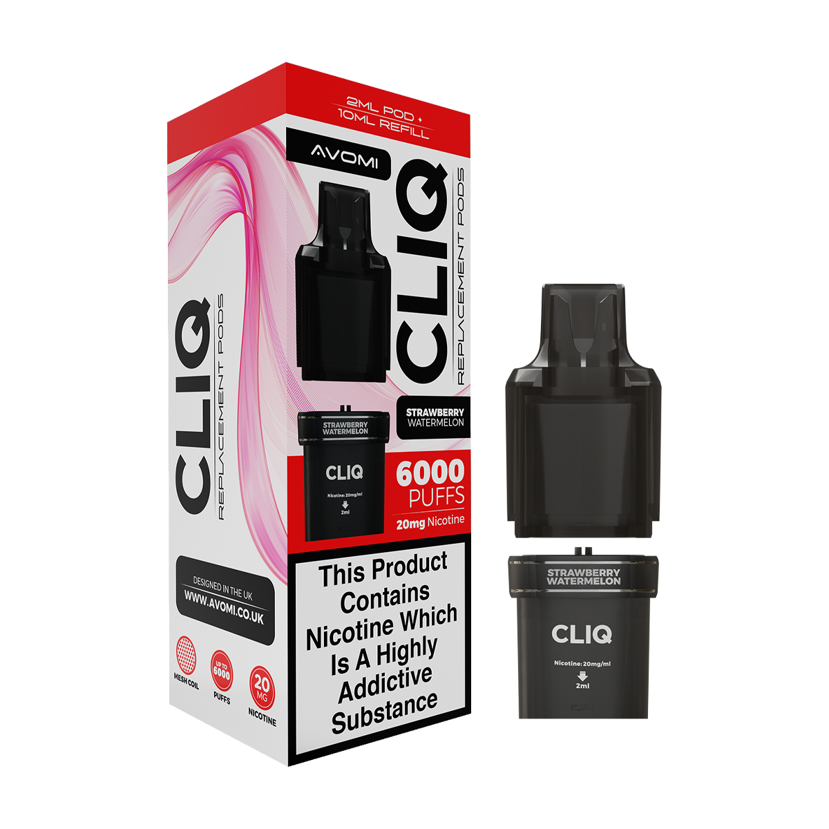 Strawberry Watermelon Avomi Cliq 6000 Refill Pack