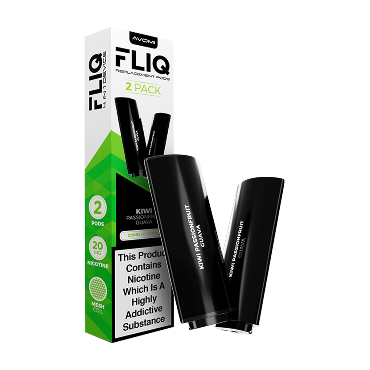 Kiwi Passionfruit Guava Avomi Fliq 4in1 Pods | Isle of Vapes