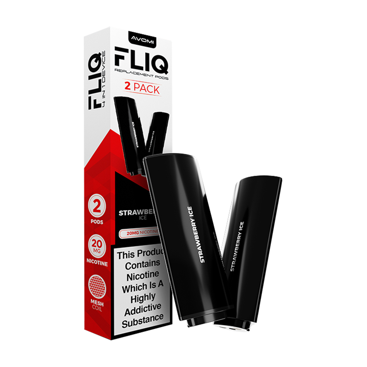 Strawberry Ice Avomi Fliq 4in1 Pods | Isle of Vapes