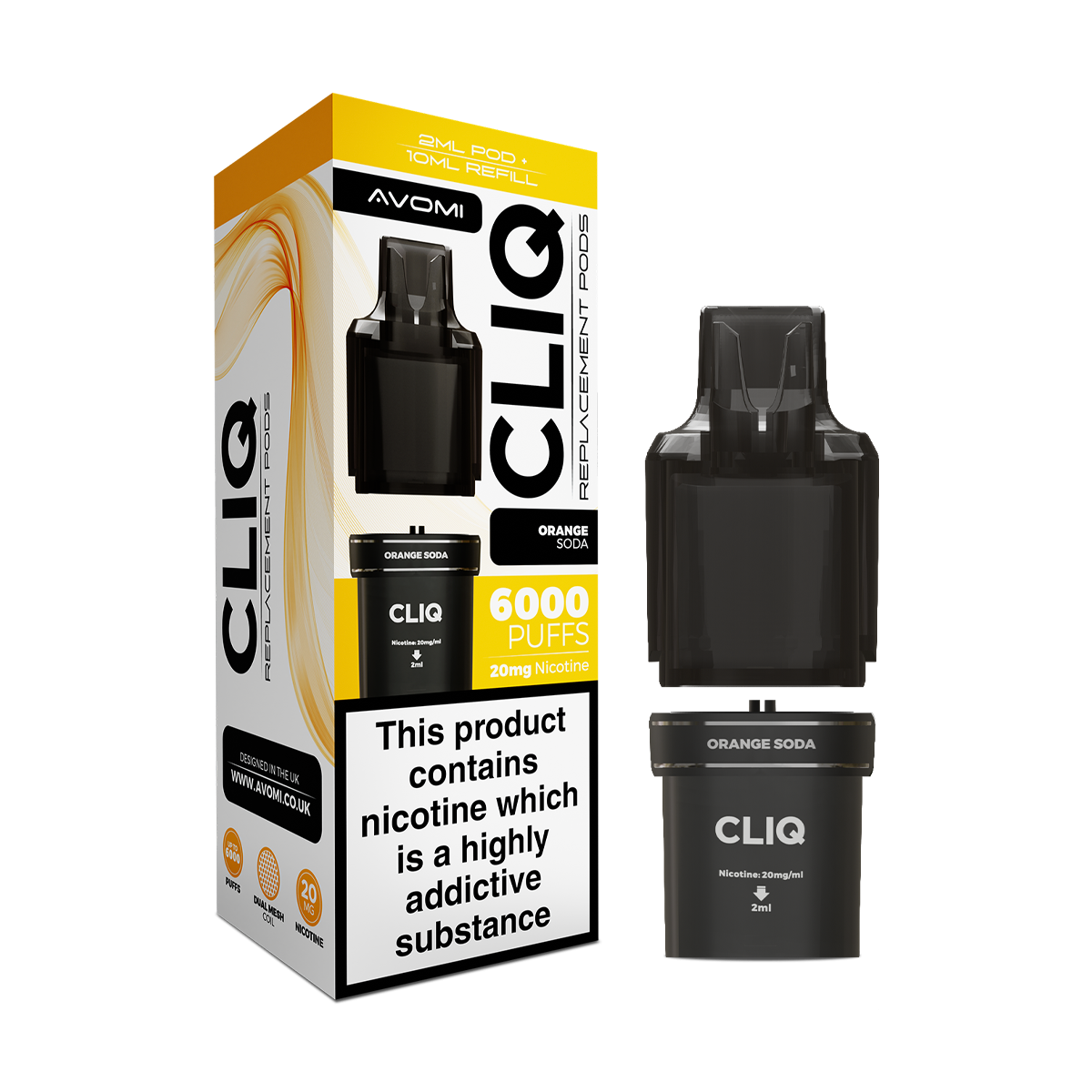 Orange Soda Avomi Cliq 6000 Refill Pack