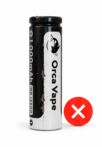 Damaged vape battery that needs replacing