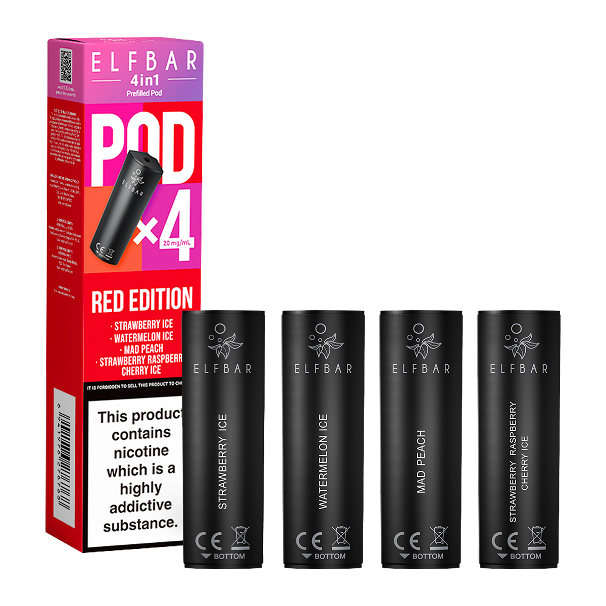 Red Edition Elfbar 4in1 Pods | Isle of Vapes