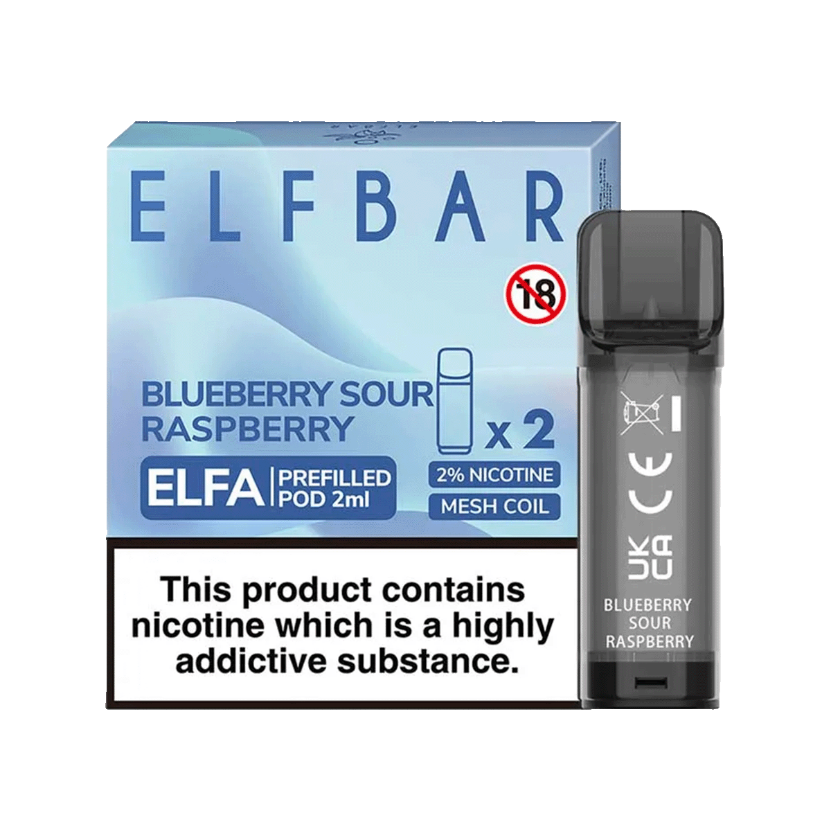 Blueberry Sour Raspberry Elfbar Elfa Pods (Pack of 2) | Isle of Vapes