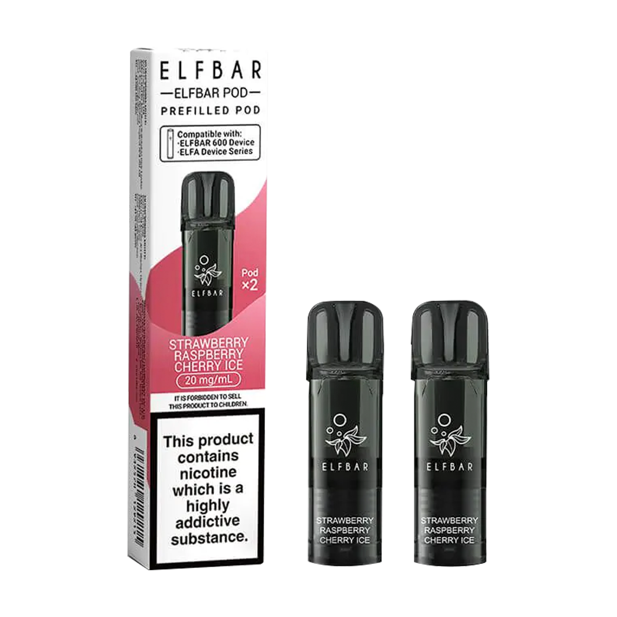 Strawberry Raspberry Cherry Ice Elfbar 600 Pods | Isle of Vapes