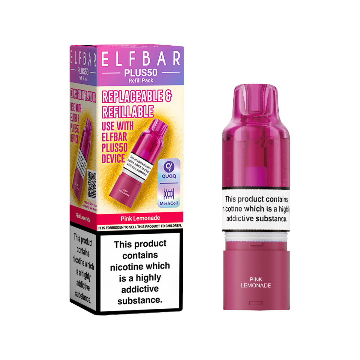 Pink Lemonade ElfBar Plus 50 Refill Pack