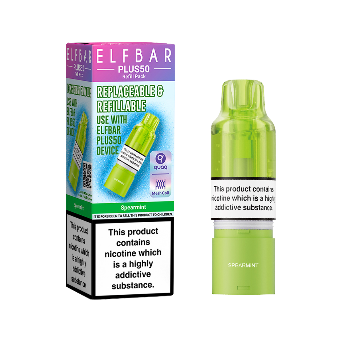 Spearmint ElfBar Plus 50 Refill Pack