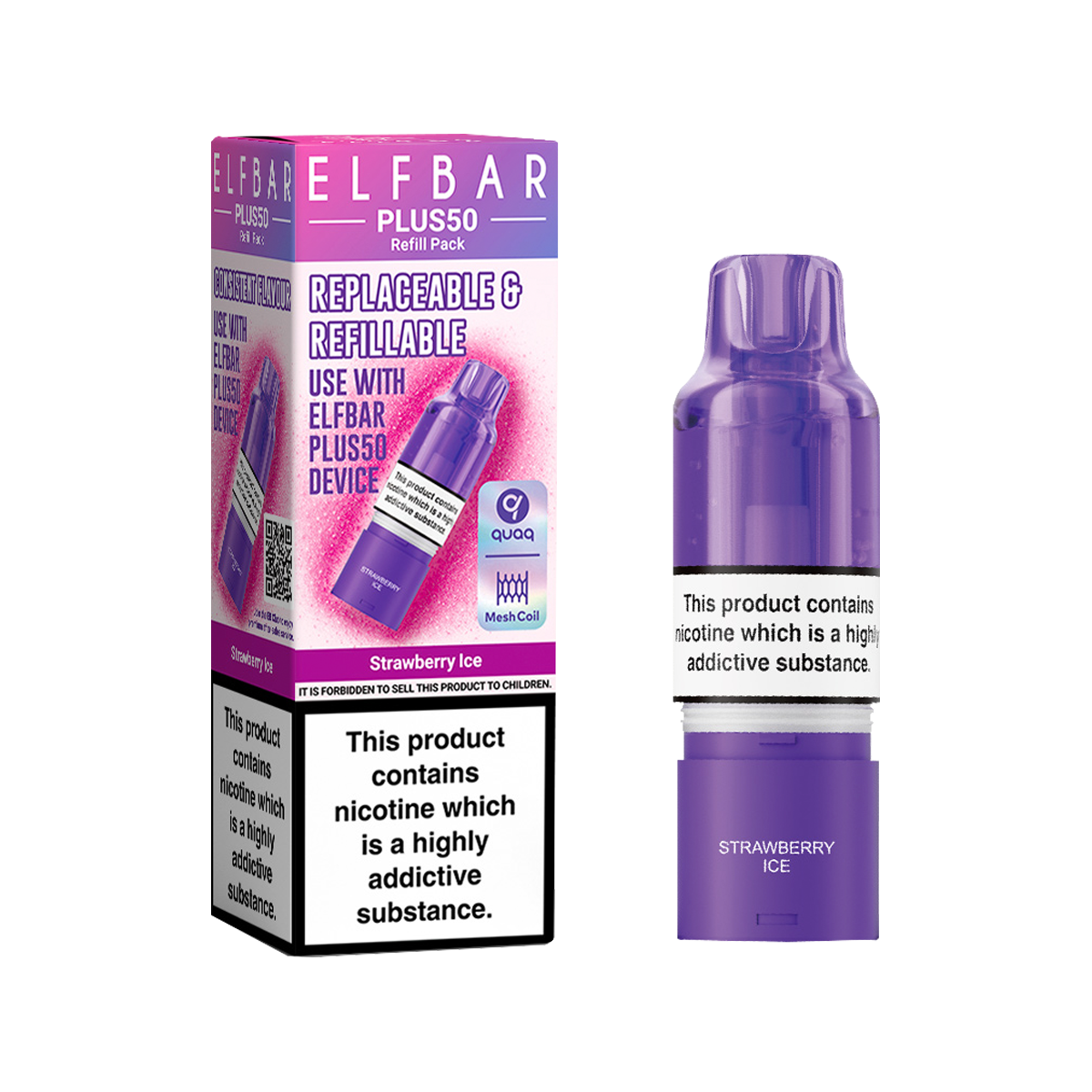 Strawberry Ice ElfBar Plus 50 Refill Pack