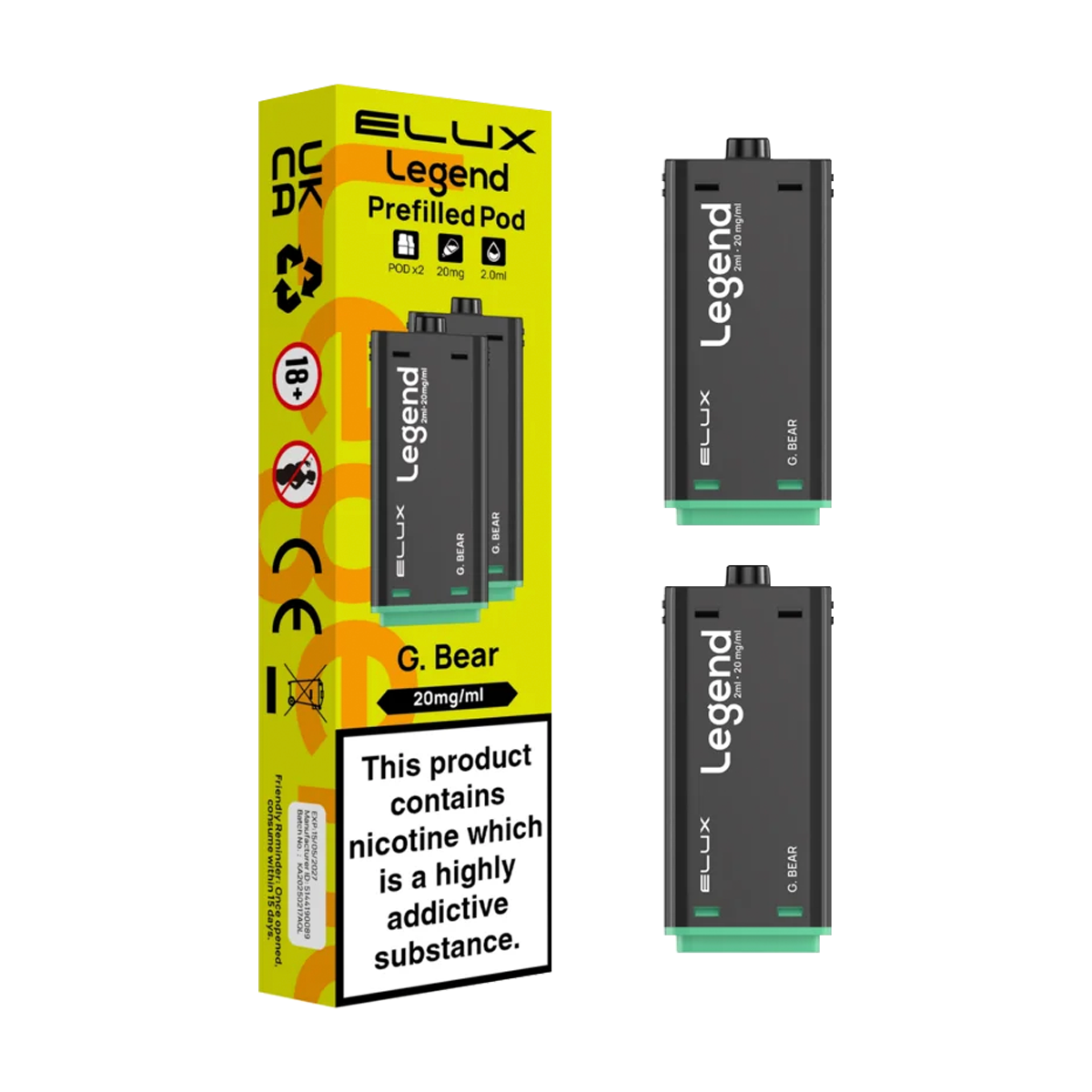G. Bear Elux Legend 1500 Pods | Isle of Vapes