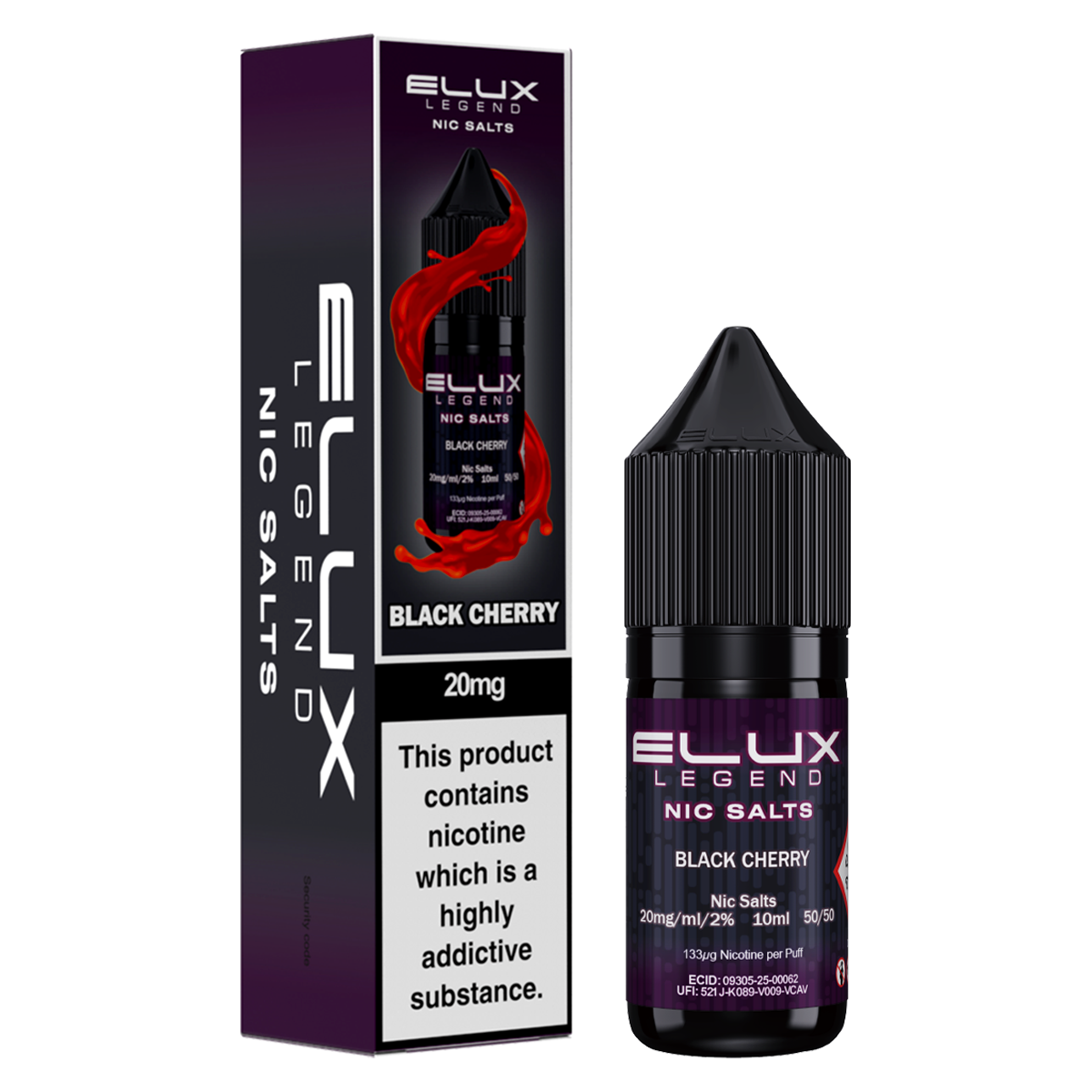Black Cherry Nic Salt by Elux 10ml