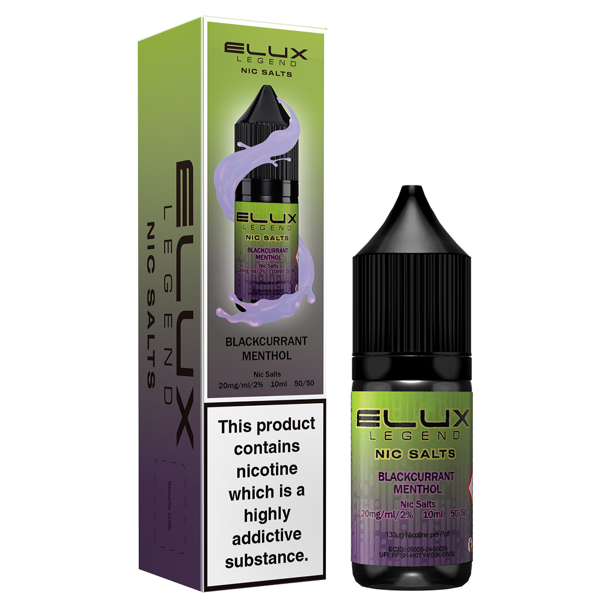 Blackcurrant Menthol Nic Salt by Elux 10ml | Isle of Vapes