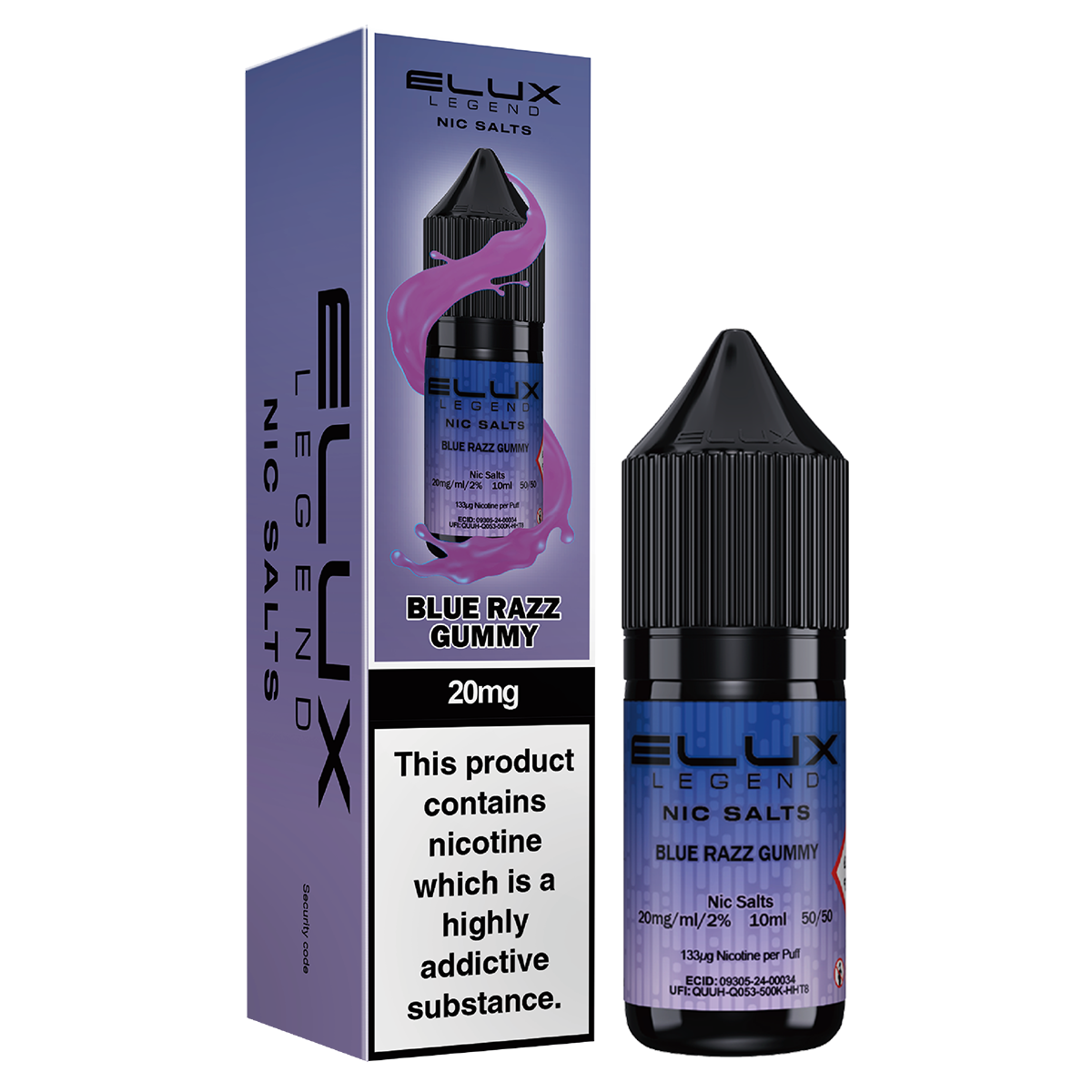 Blue Razz Gummy Nic Salt by Elux 10ml | Isle of Vapes