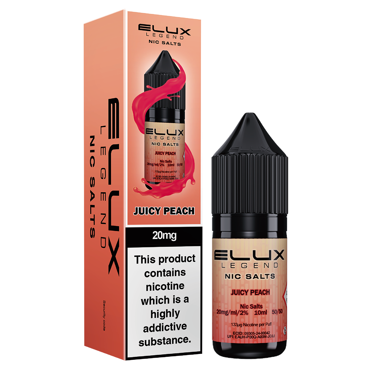 Juicy Peach Nic Salt by Elux 10ml | Isle of Vapes