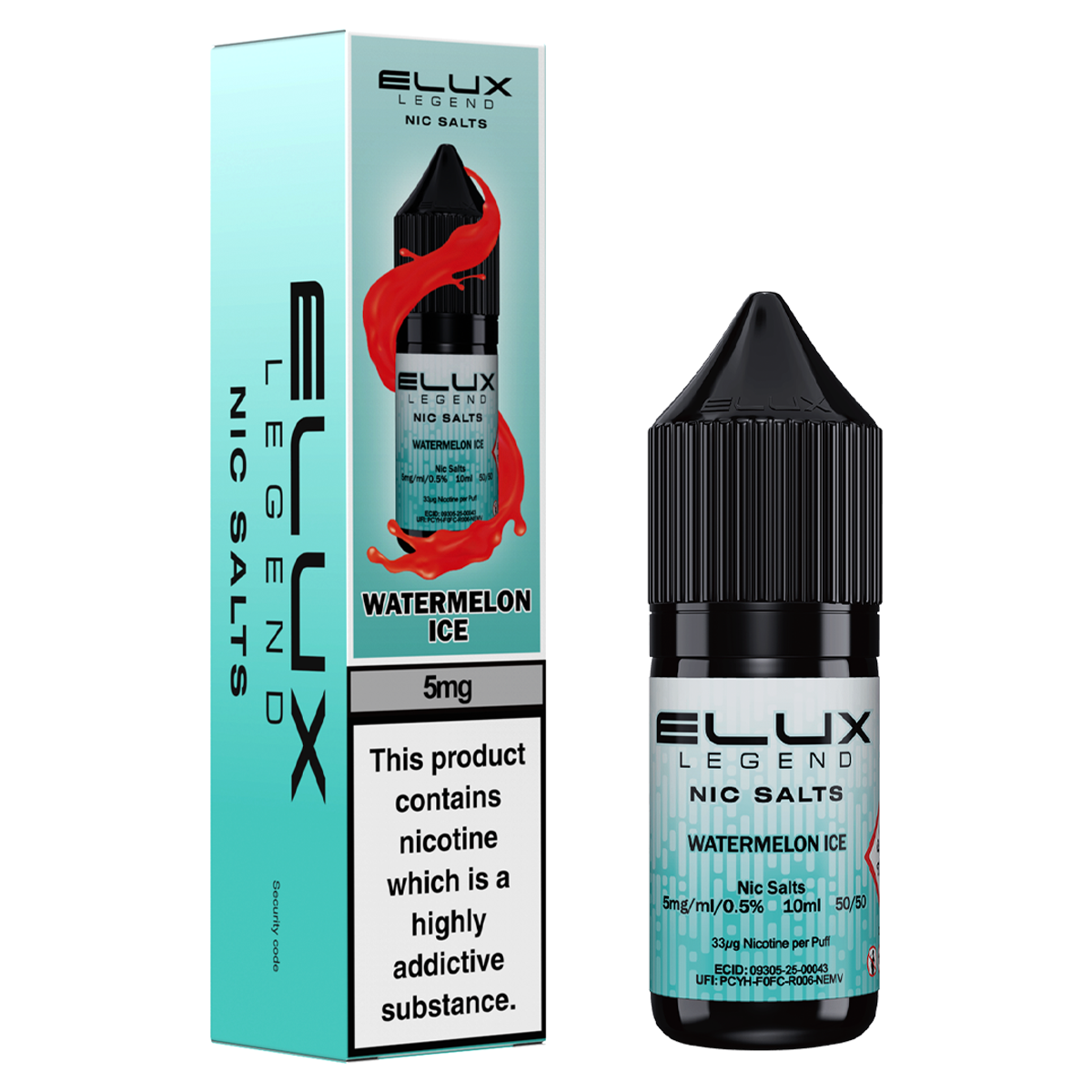 Watermelon Ice Nic Salt by Elux 10ml | Isle of Vapes