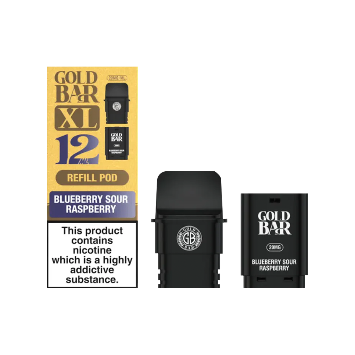 Blueberry Sour Raspberry Gold Bar XL Refill Pack | Isle of Vapes