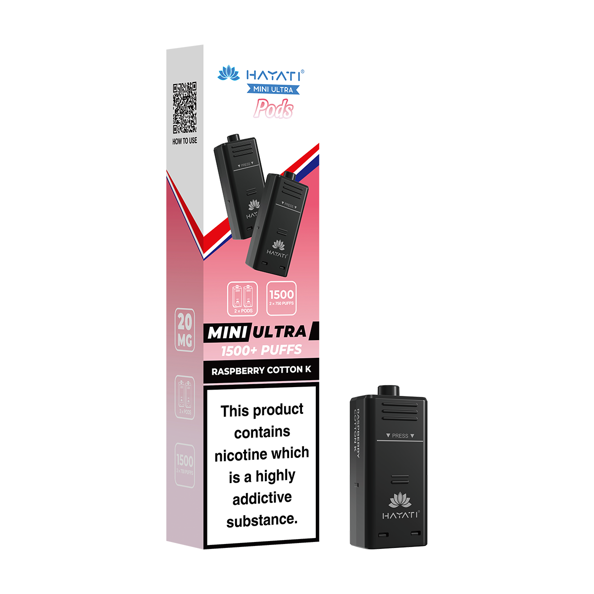 Raspberry Cotton K Hayati Mini Ultra Refill Pack | Isle of Vapes