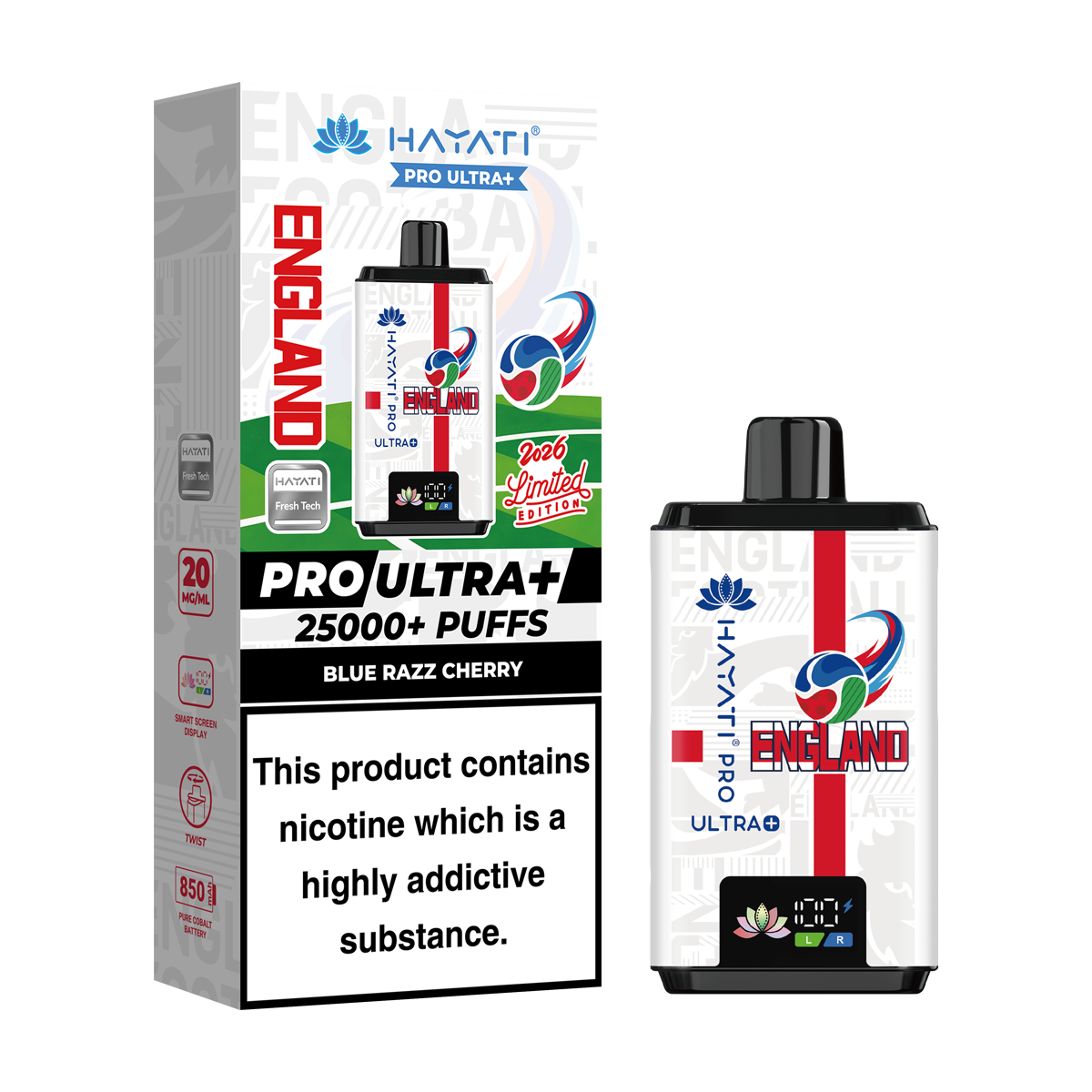 Hayati Pro Ultra+ 25K World Cup Edition - England | Isle of Vapes