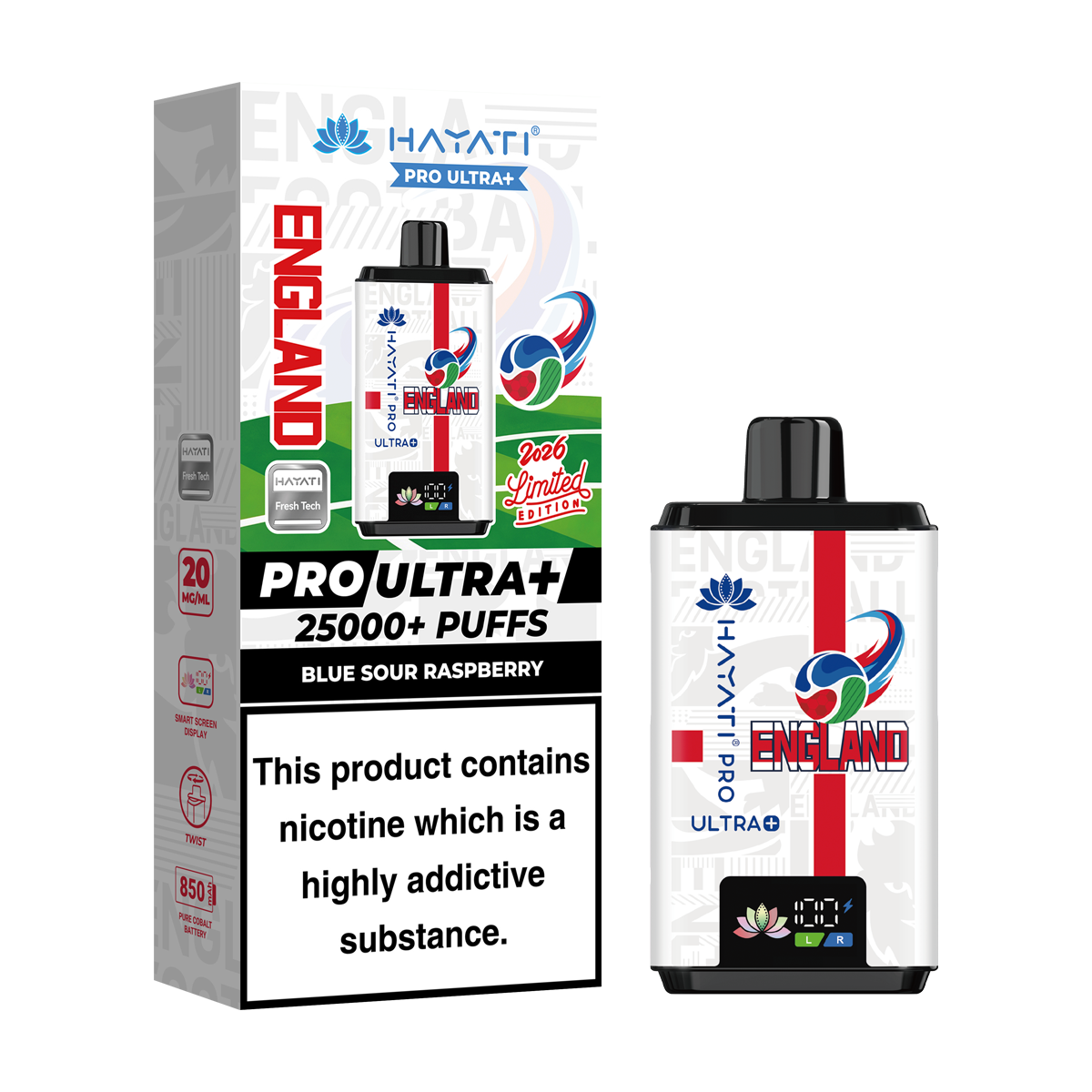 Hayati Pro Ultra+ 25K World Cup Edition - England | Isle of Vapes