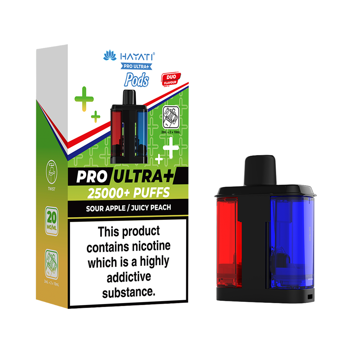 Sour Apple / Juicy Peach Hayati Pro Ultra Plus Refill Pack