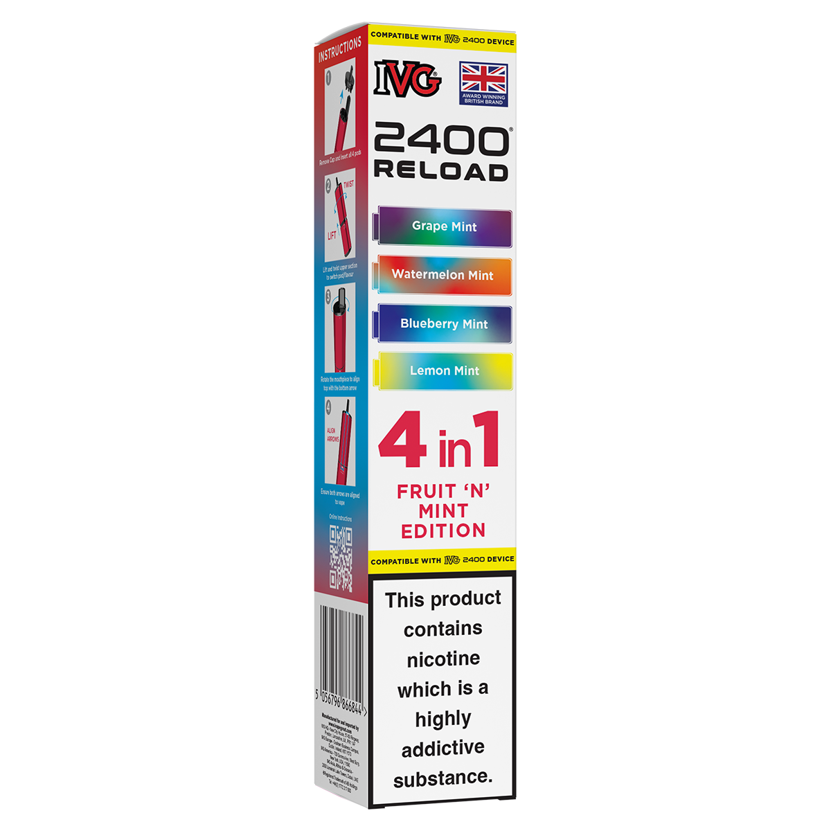 Fruit 'N' Mint Edition IVG 2400 Refill Pods | Isle of Vapes