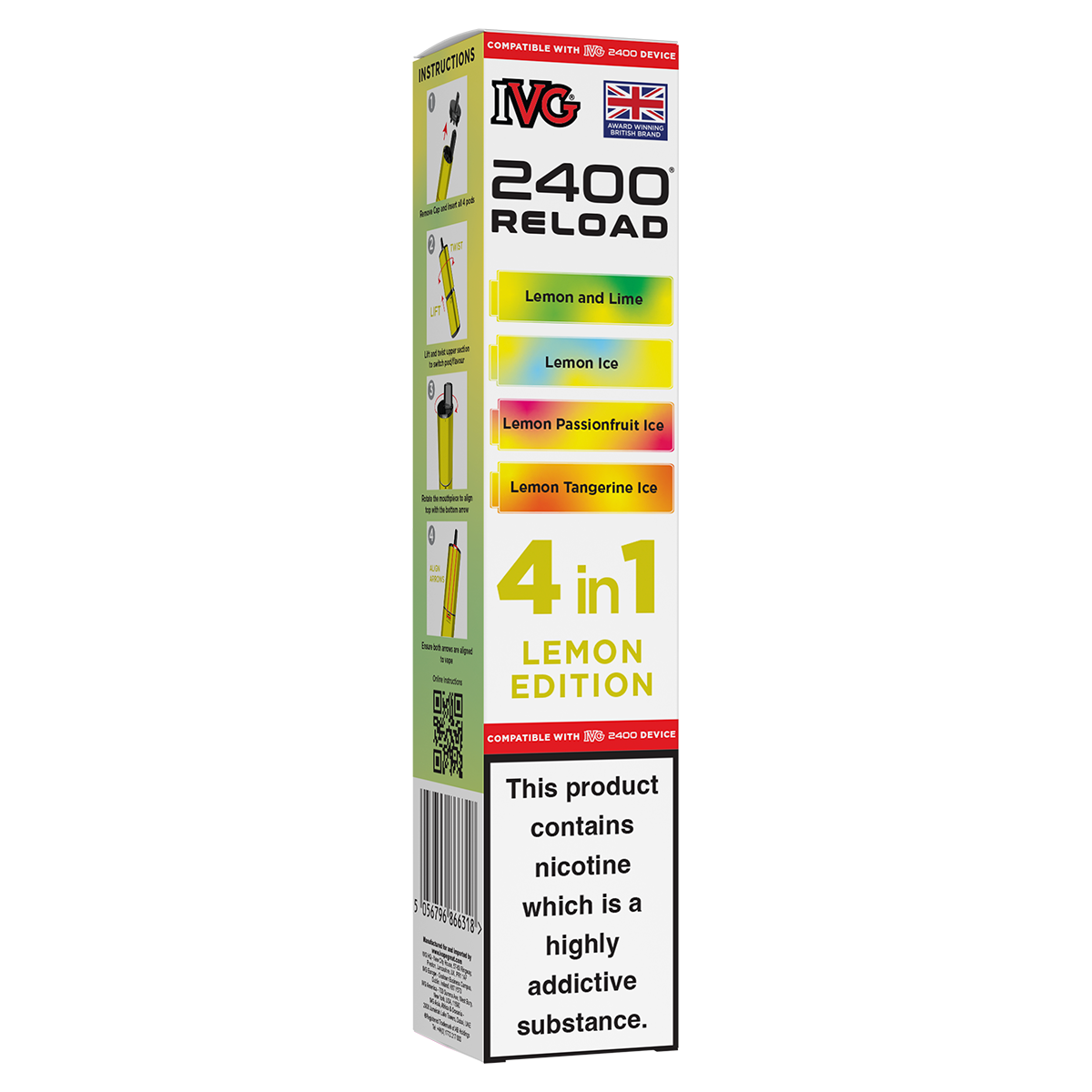 Lemon Edition IVG 2400 Refill Pods | Isle of Vapes