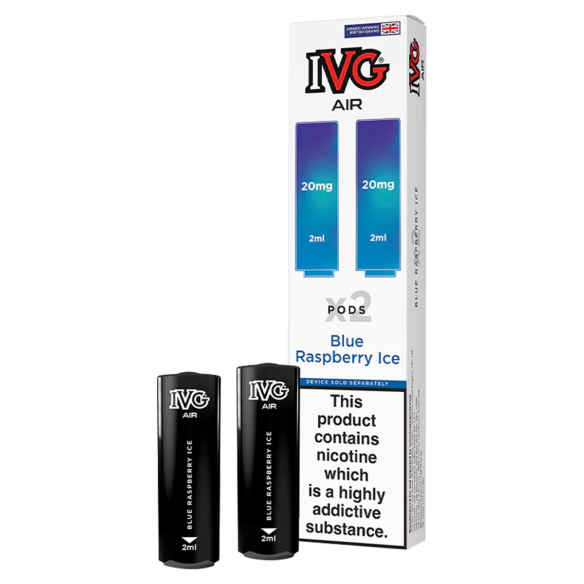Blue Raspberry Ice IVG Air Replacement Pods | Isle of Vapes