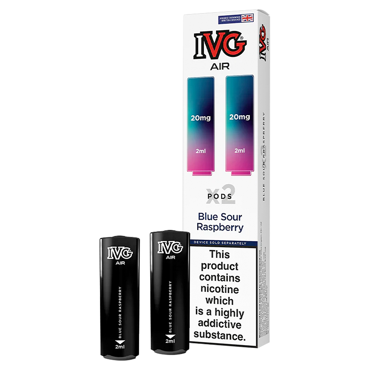 Blue Sour Raspberry IVG Air Replacement Pods | Isle of Vapes