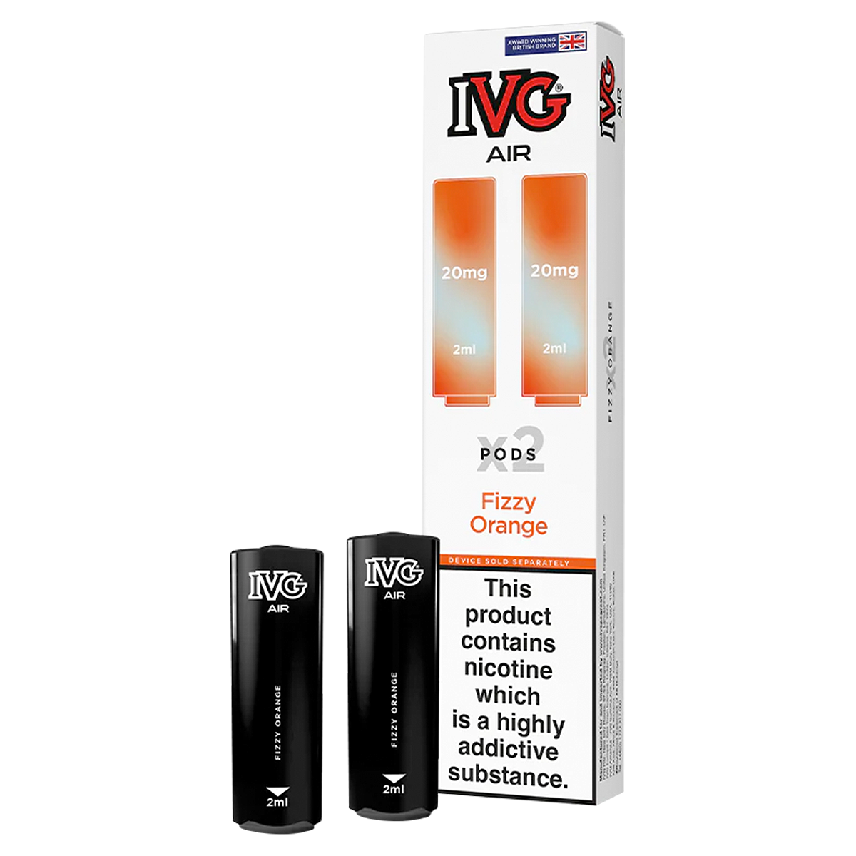 Fizzy Orange IVG Air Replacement Pods | Isle of Vapes