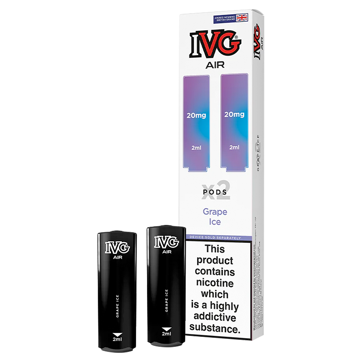 Grape Ice IVG Air Replacement Pods | Isle of Vapes