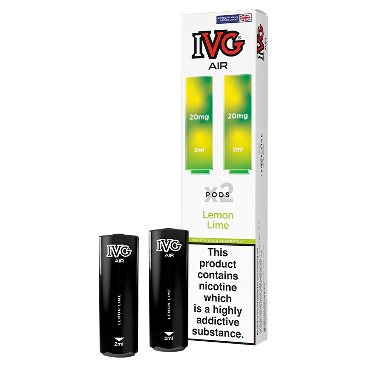 Lemon Lime IVG Air Replacement Pods | Isle of Vapes