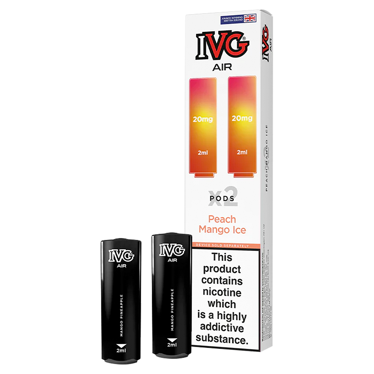 Peach Mango Ice IVG Air Replacement Pods | Isle of Vapes