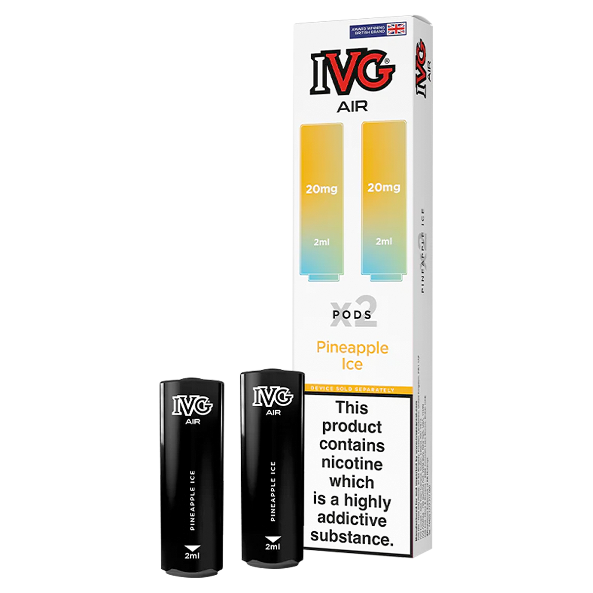 Pineapple Ice IVG Air Replacement Pods | Isle of Vapes