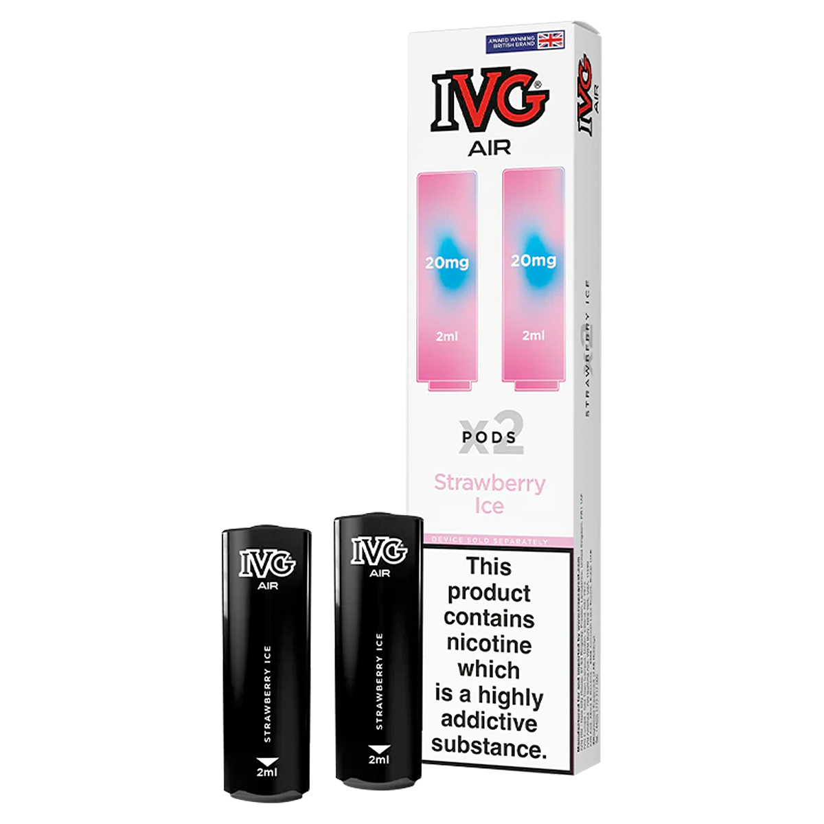 Strawberry Ice IVG Air Replacement Pods | Isle of Vapes