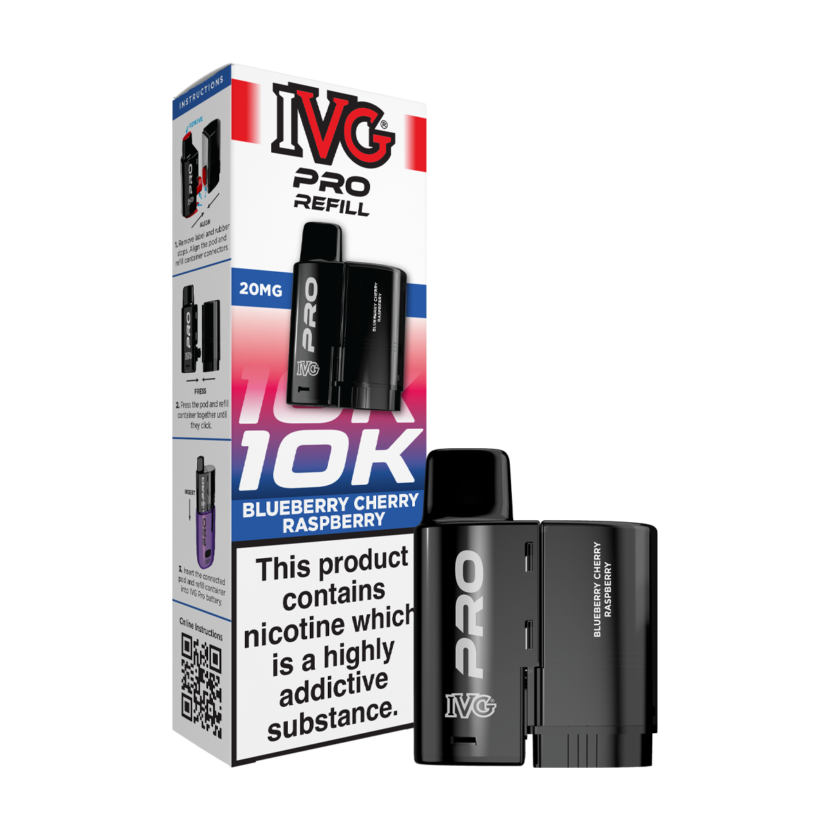 Blueberry Cherry Raspberry IVG Pro 12 Refill Pack | Isle of Vapes