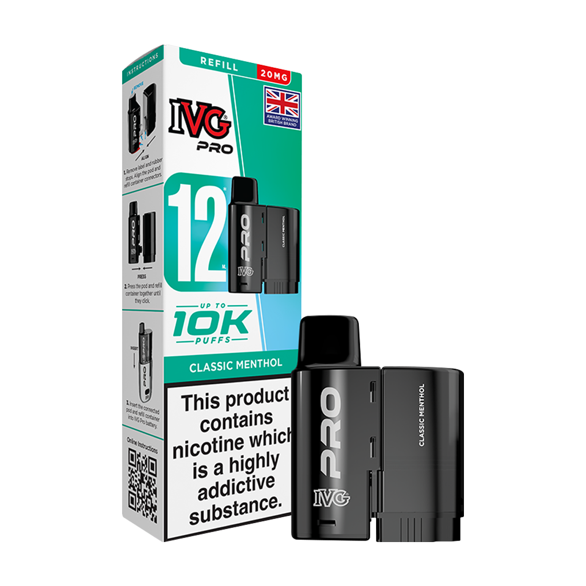 Classic Menthol IVG Pro 12 Refill Pack