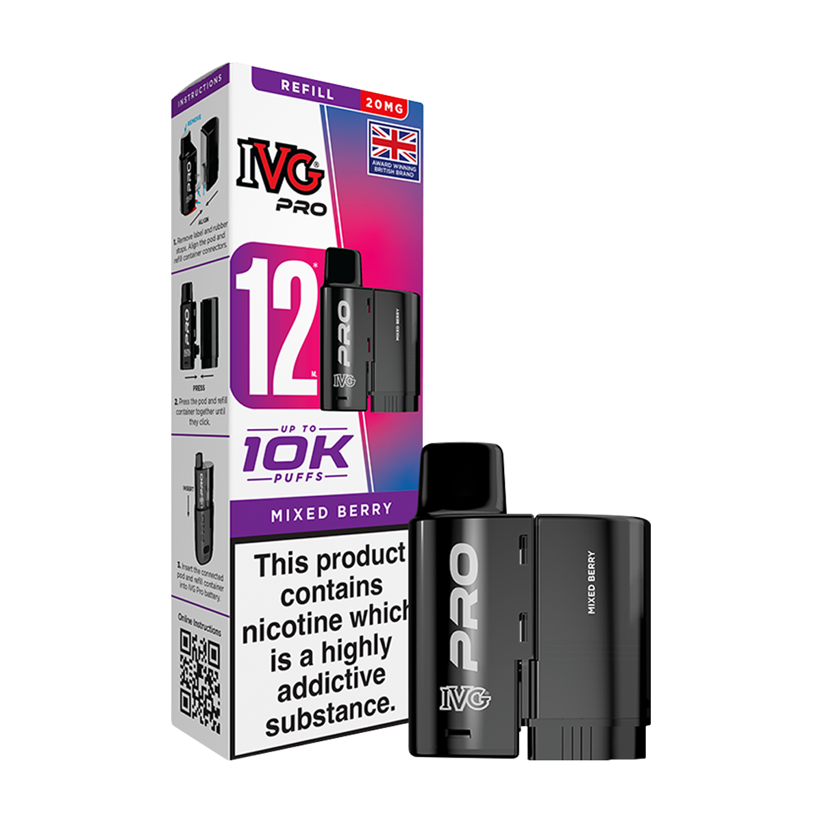 Mixed Berry IVG Pro 12 Refill Pack
